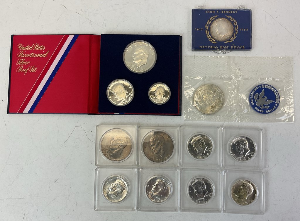 United States Silver Coins and Bicentennial Proof Set