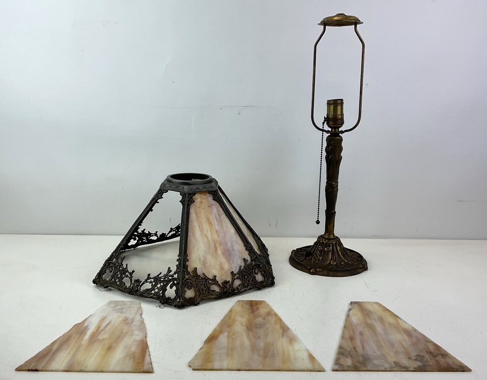 Slag Glass Table Lamp