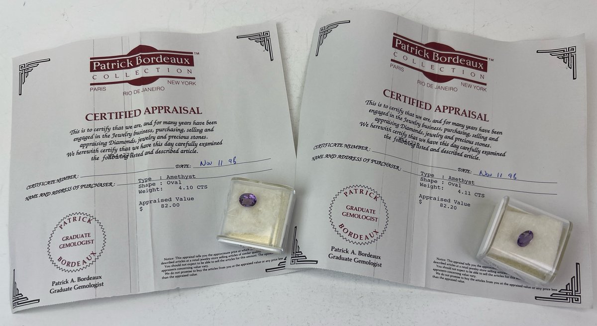Certified Oval-Cut Amethysts