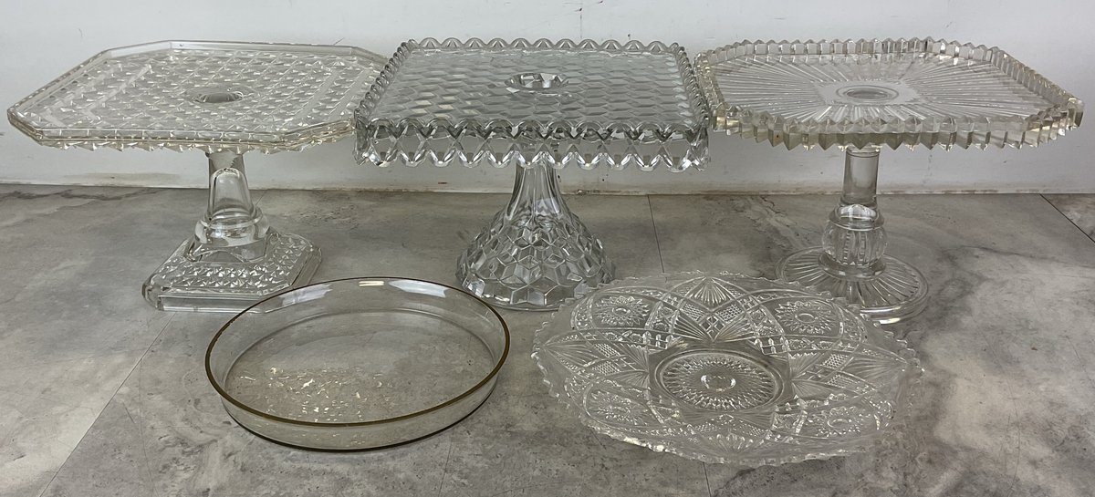 Pressed Glass Cake Stands and Bowls