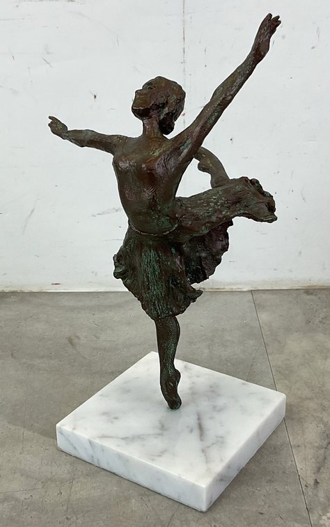 Bronze Ballerina Sculpture on Marble Base