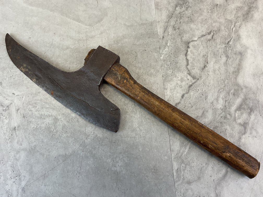 Antique Goosewing Bearded Hewing Axe