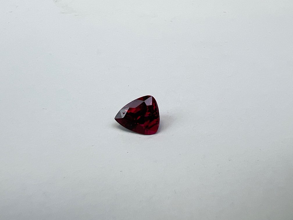 American Gemological Laboratories Certified Trillion-Cut Red Ruby