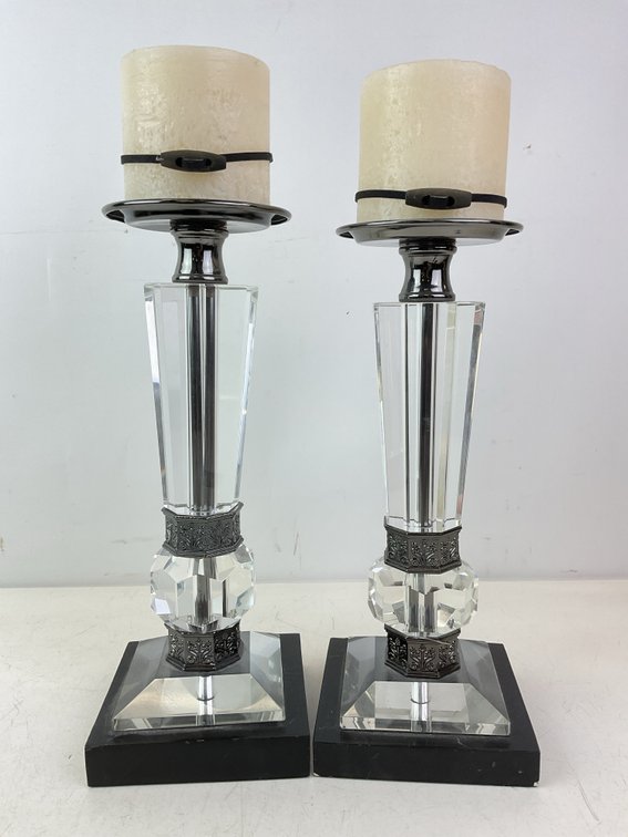 Crystal and Metal Candleholders