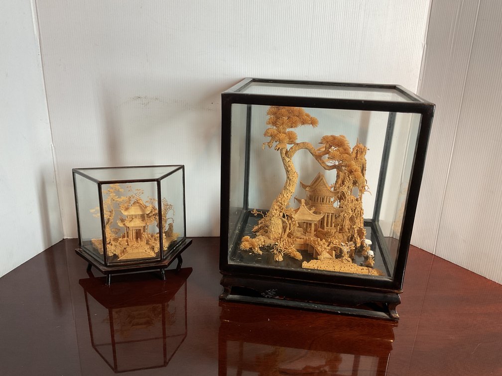 Asian Cork Carving Dioramas