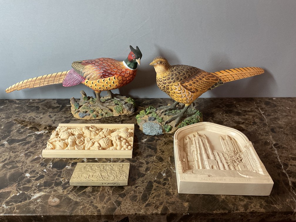 Pheasant Figurines and Relief Plaques