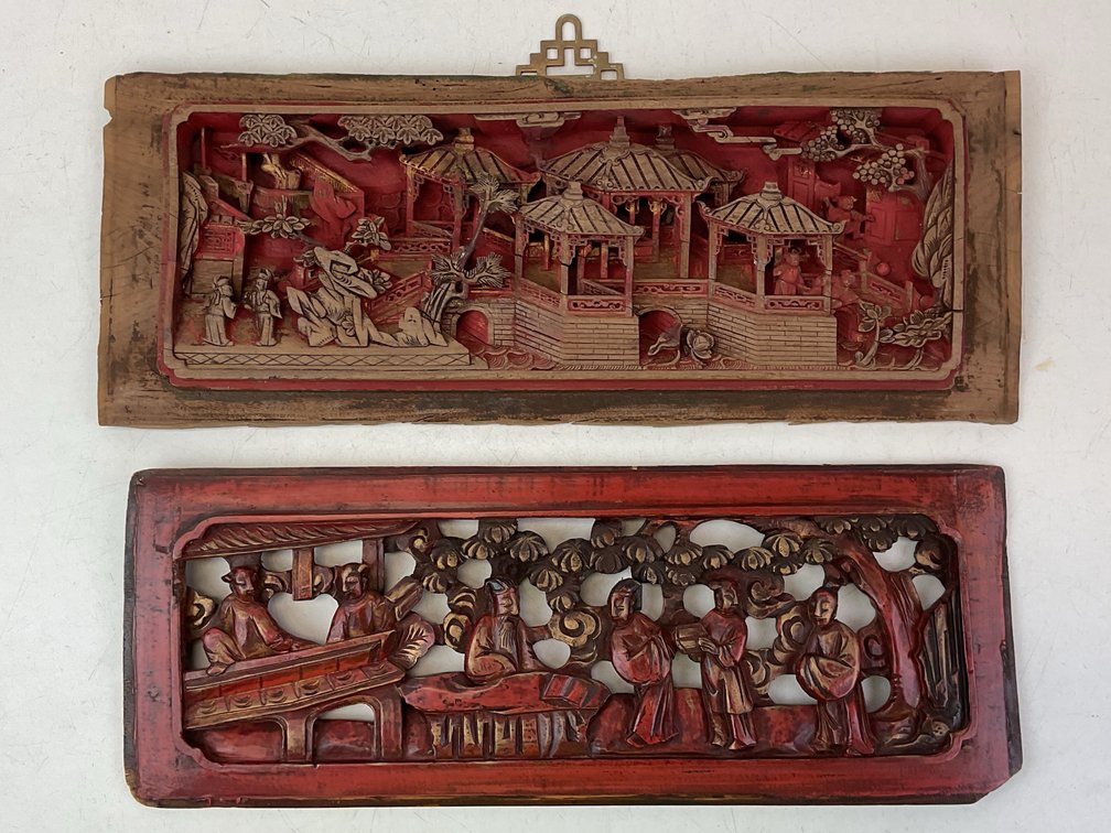 Chinese Carved Wood Panels