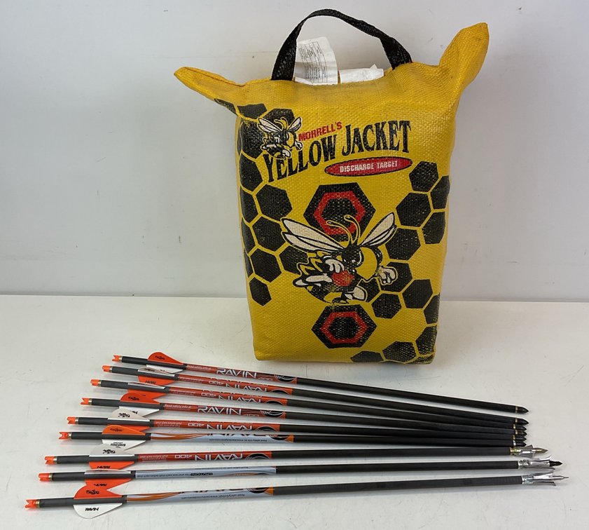 Crossbow Bolts And Target