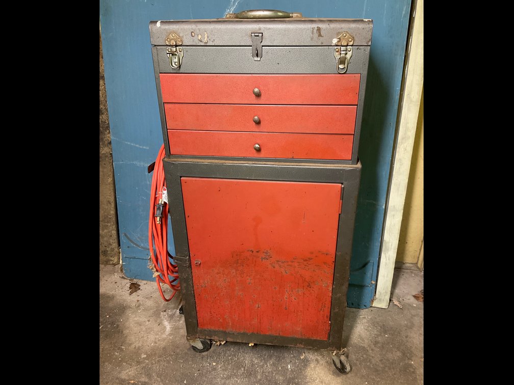 Rolling Tool Cabinet with Hand and Pneumatic Tools