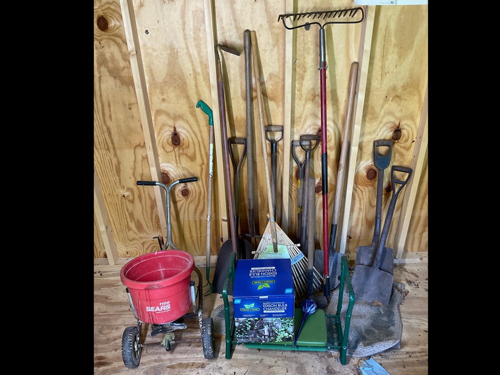 Sears Spreader, Garden Tools & Knee Bench