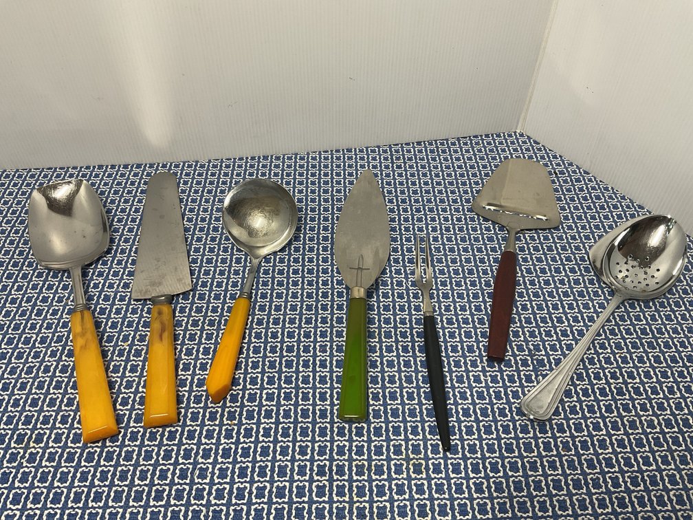Vintage Bakelite & Stainless Serving Utensils