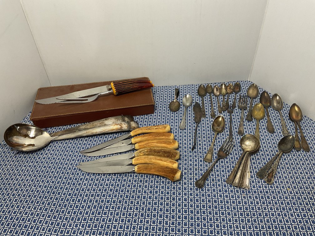 Robeson Continental Carving Set and Assorted Flatware