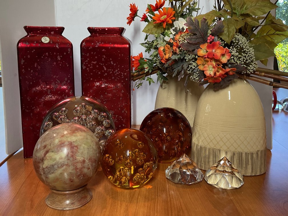 Vases and Oleg Cassini Paperweights