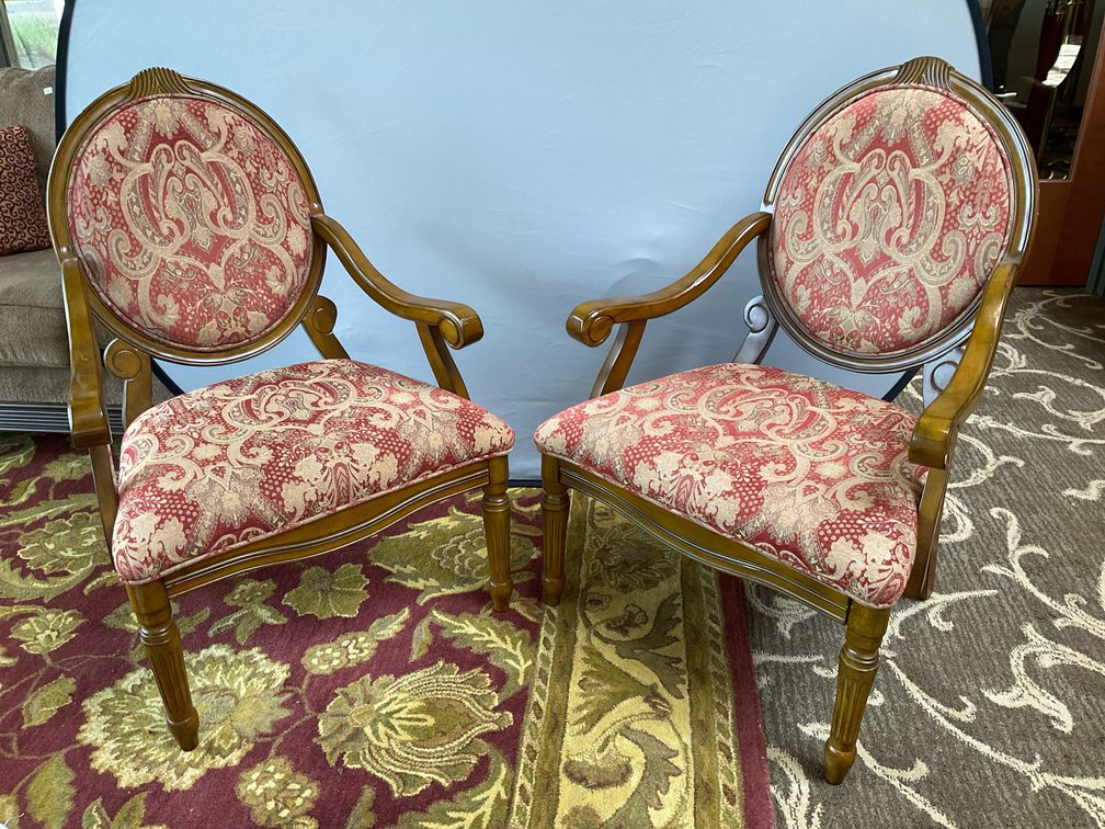 Victorian Style Upholstered Armchairs
