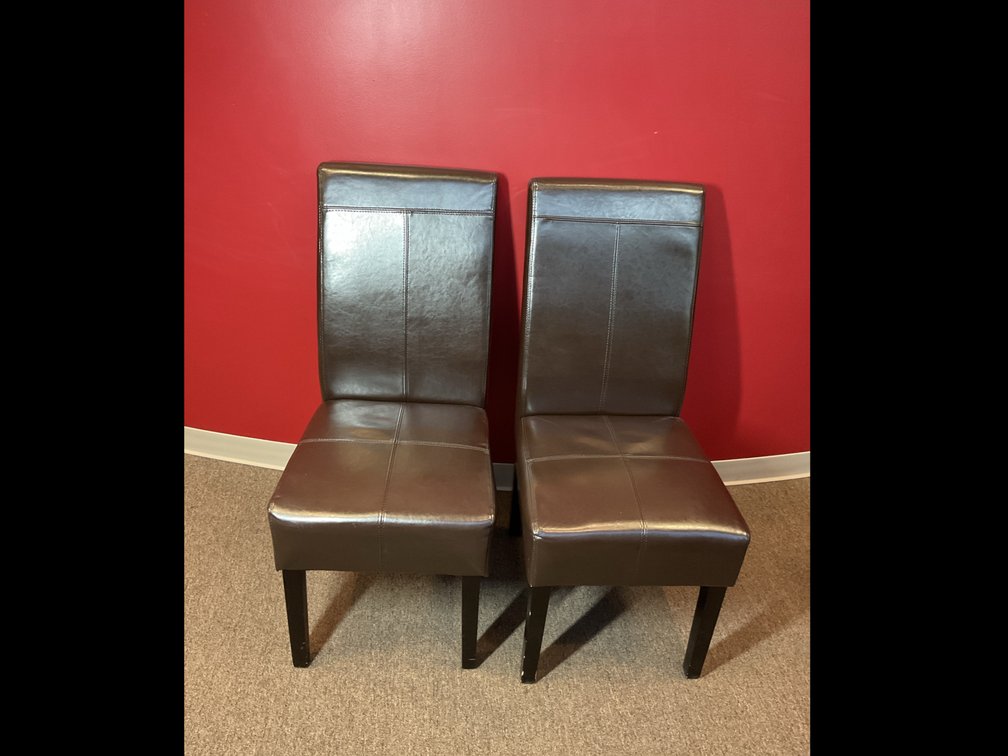 Faux Leather Parsons Style Chairs