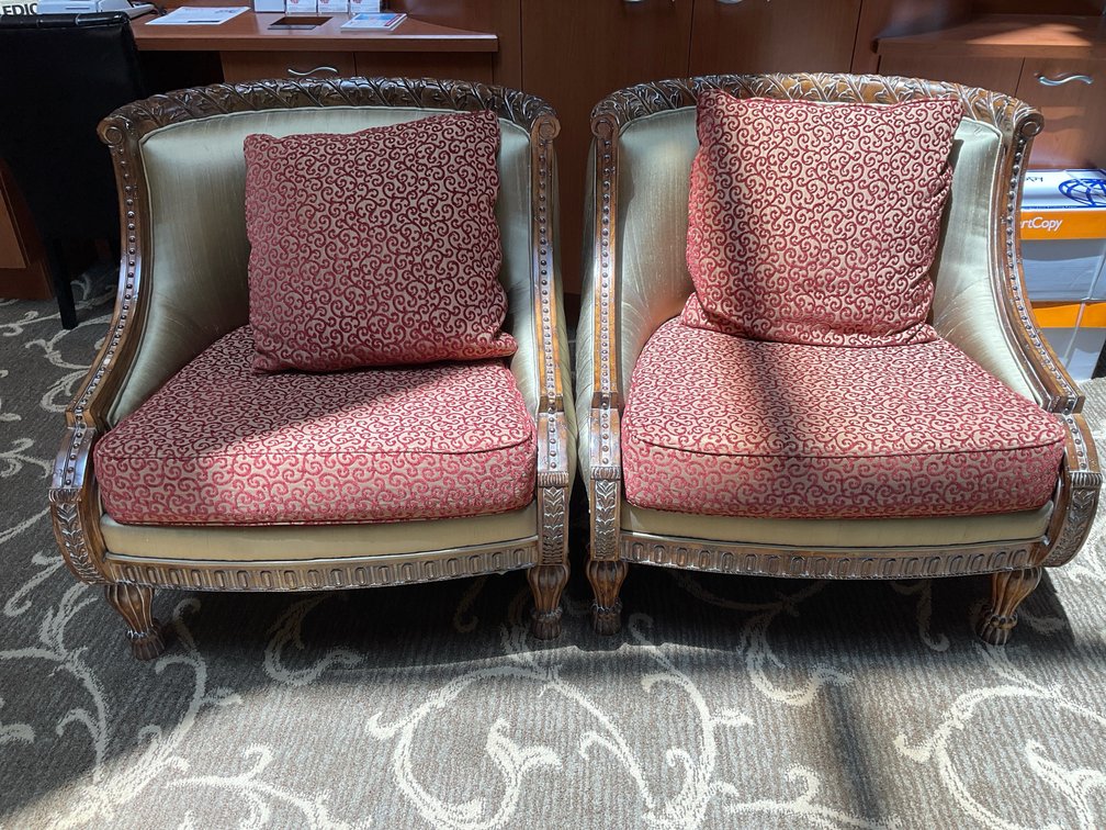 Empire Style Upholstered Armchairs