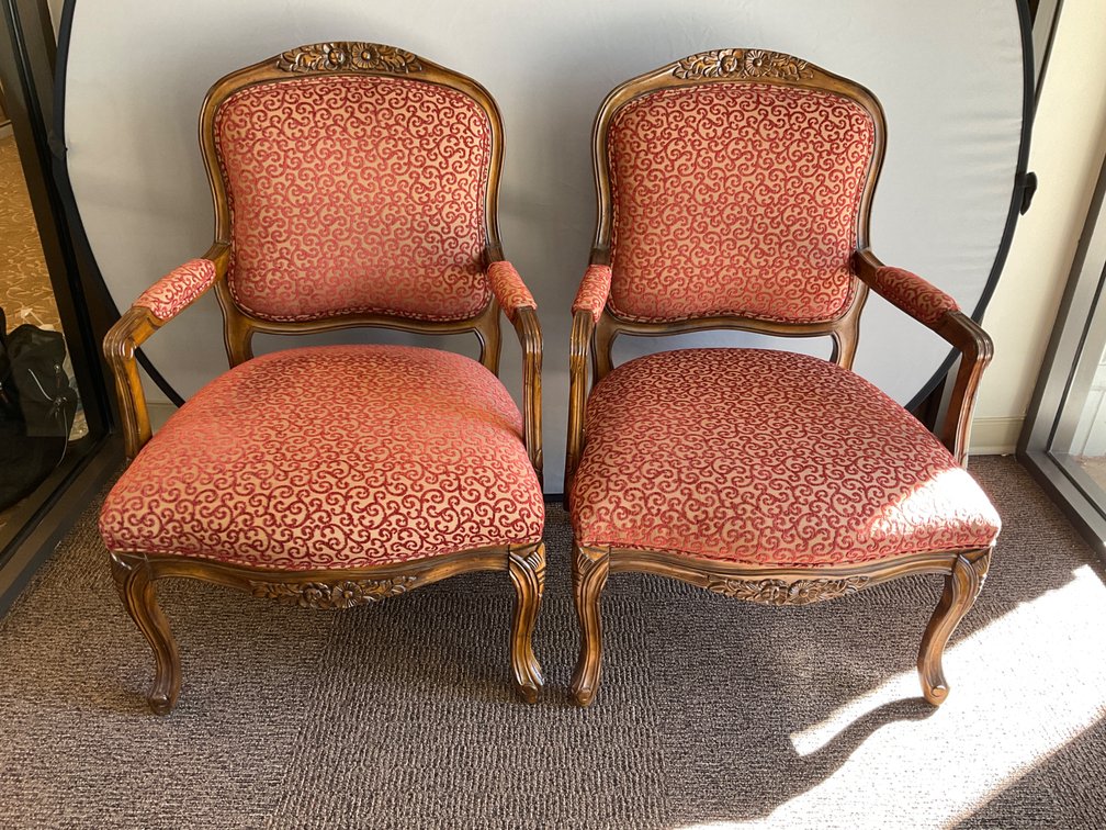Louis XV Style Upholstered Armchairs