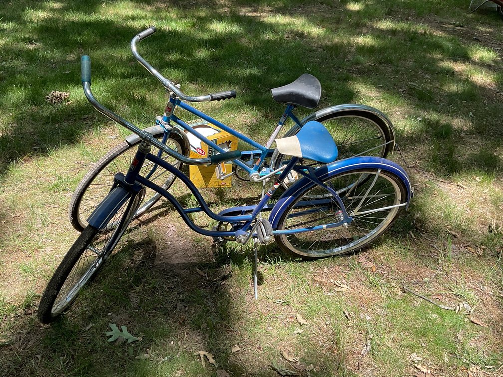 Vintage Cruiser Bicycles with Helmets