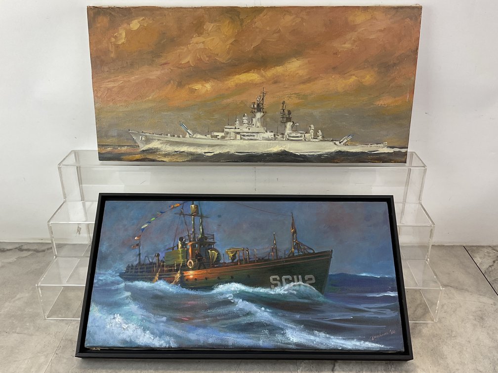 Saporetti and Dunham US Navy Oil Paintings