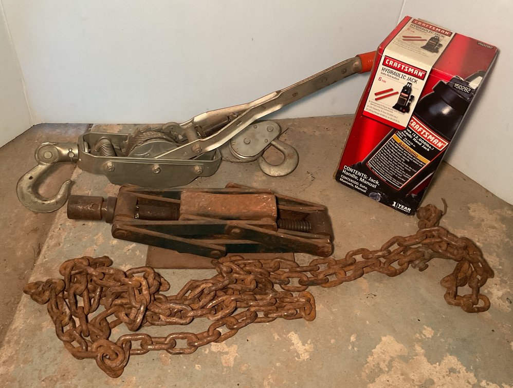 Craftsman Jack, Cable Puller, Scissor Jack, and Tow Chain