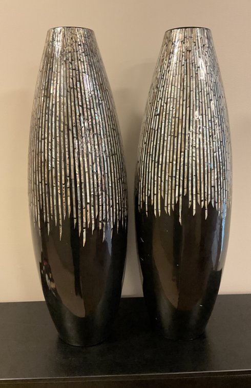 Abalone Inlaid Vases
