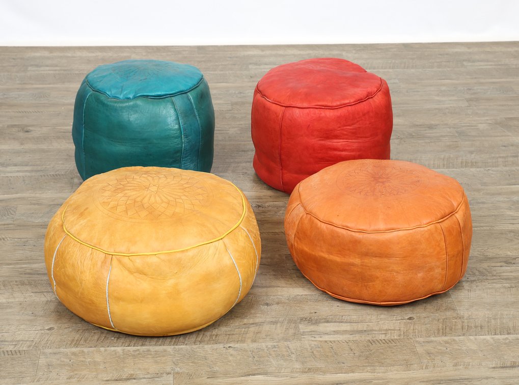 Image for Moroccan Leather Poufs