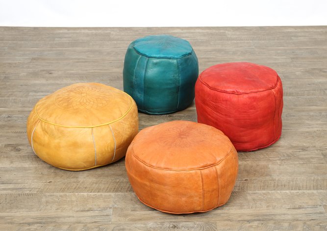 Image for Moroccan Leather Poufs