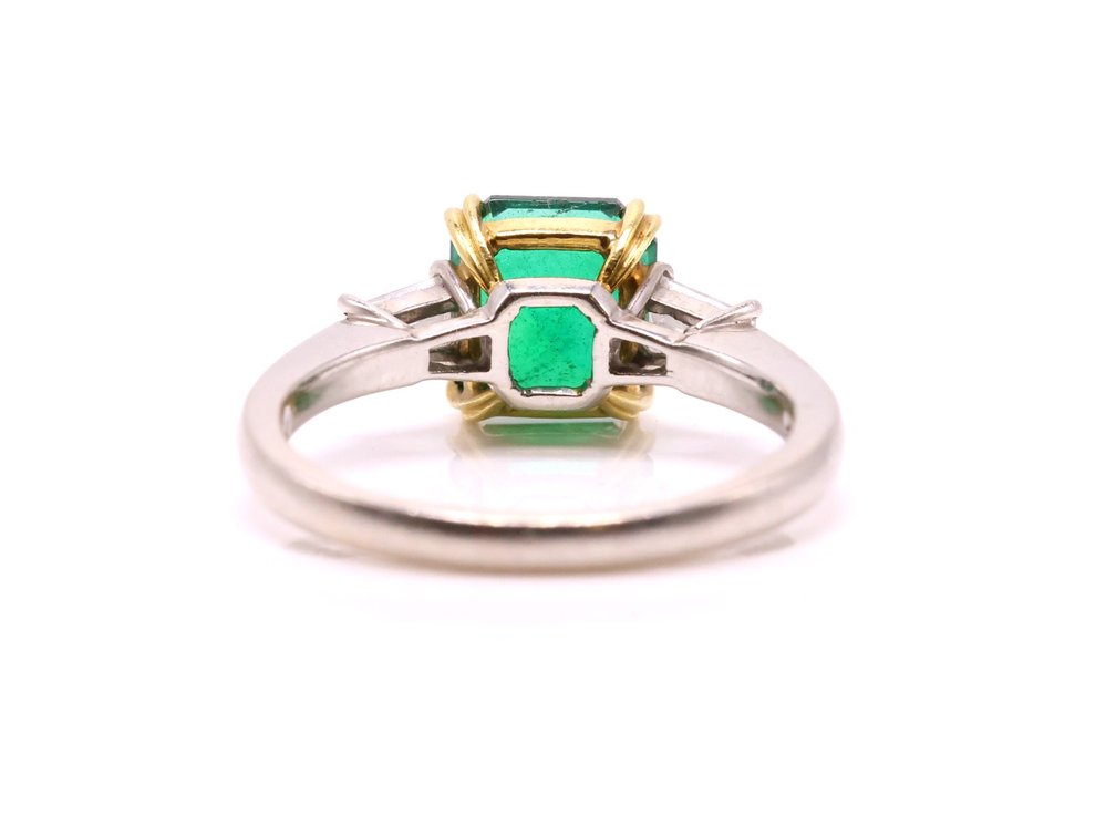 Image for 18k WG/YG Emerald Diamond Ring