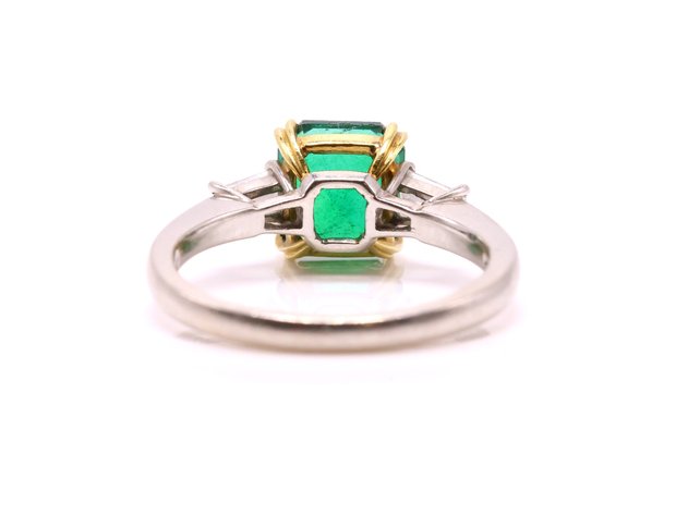 Image for 18k WG/YG Emerald Diamond Ring