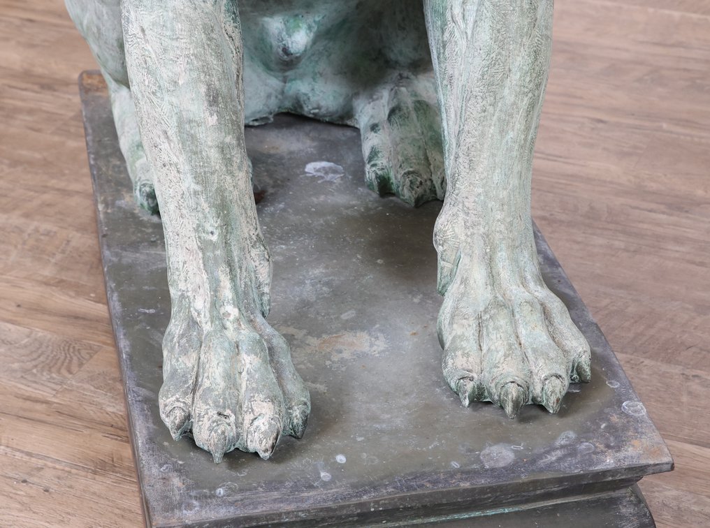 Image for Monumental Patinated Bronze Winged Lion Guardian Statues