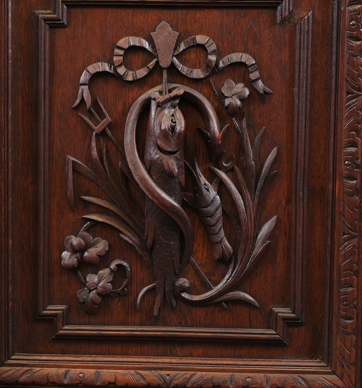Image for 19th c. Continental Black Forest Carved Oak Buffet