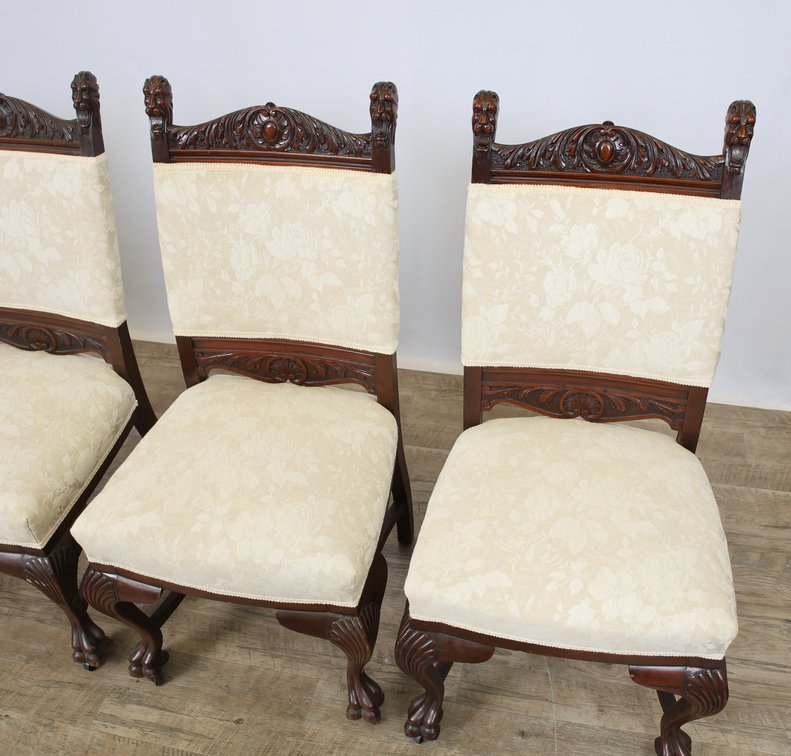 Image for R.J. Horner and Co. Carved Lion's Head Dining Chairs