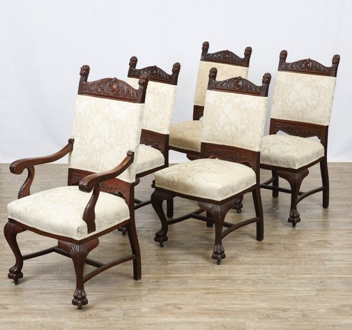 Image for R.J. Horner and Co. Carved Lion's Head Dining Chairs