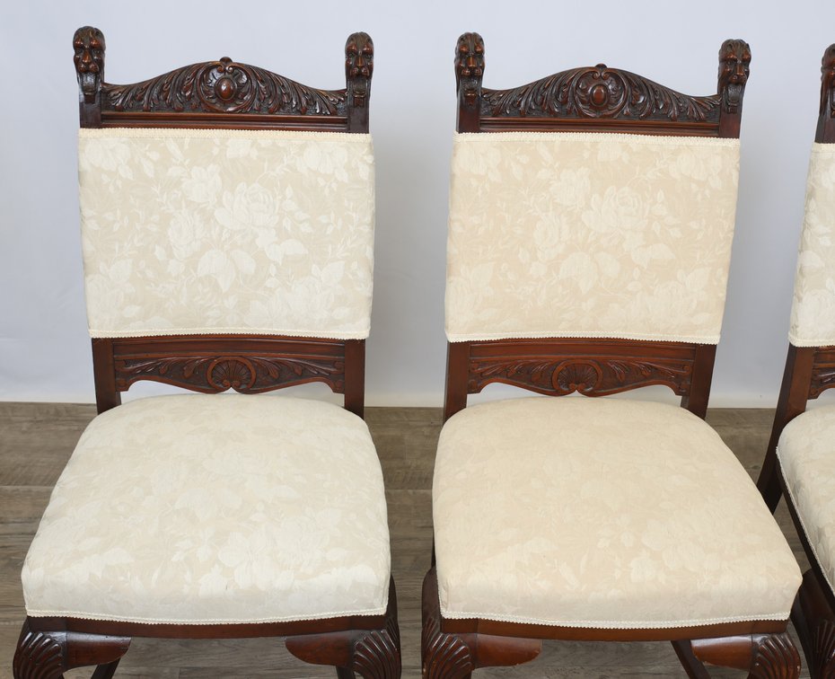 Image for R.J. Horner and Co. Carved Lion's Head Dining Chairs