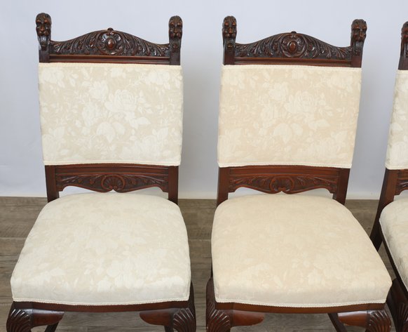 Image for R.J. Horner and Co. Carved Lion's Head Dining Chairs