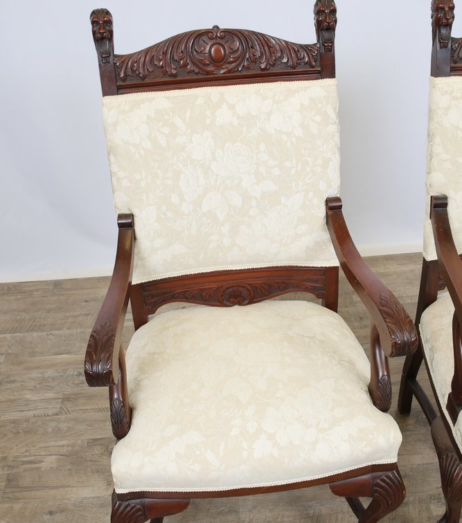 Image for R.J. Horner and Co. Carved Lion's Head Dining Chairs