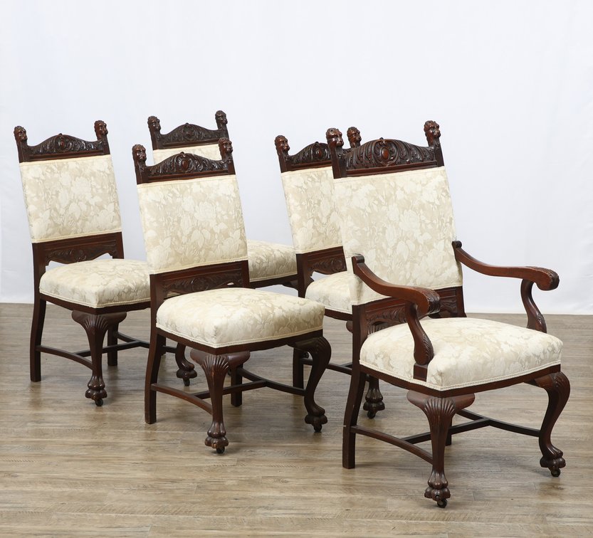 Image for R.J. Horner and Co. Carved Lion's Head Dining Chairs