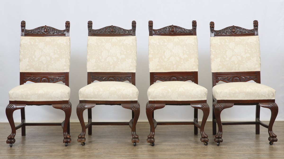 Image for R.J. Horner and Co. Carved Lion's Head Dining Chairs