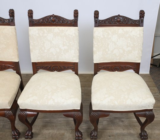Image for R.J. Horner and Co. Carved Lion's Head Dining Chairs