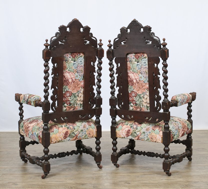 Image for Carved Oak Dining Chairs