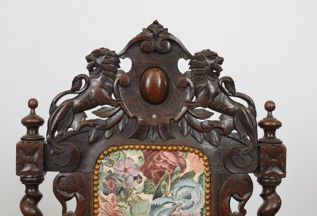 Image for Carved Oak Dining Chairs