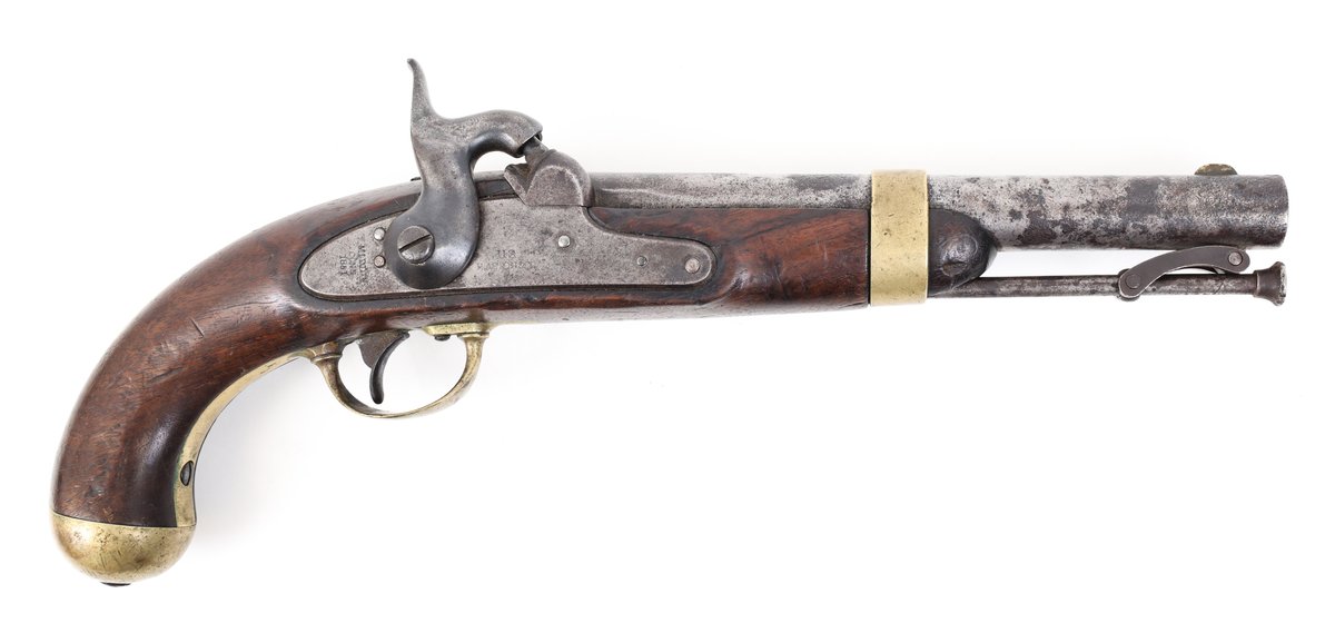 Rare Antique US Navy Marked H Aston 1842 Army Percussion Pistol