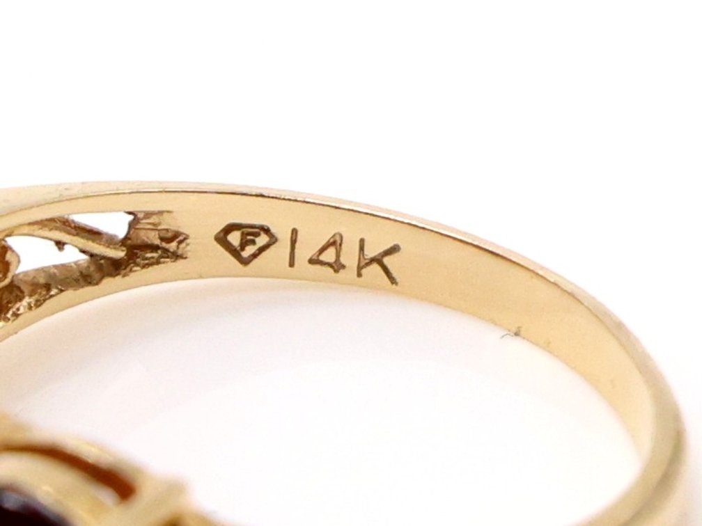 Image for 14k YG Garnet Ring