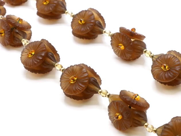 Image for Amber Glass Beaded Necklace