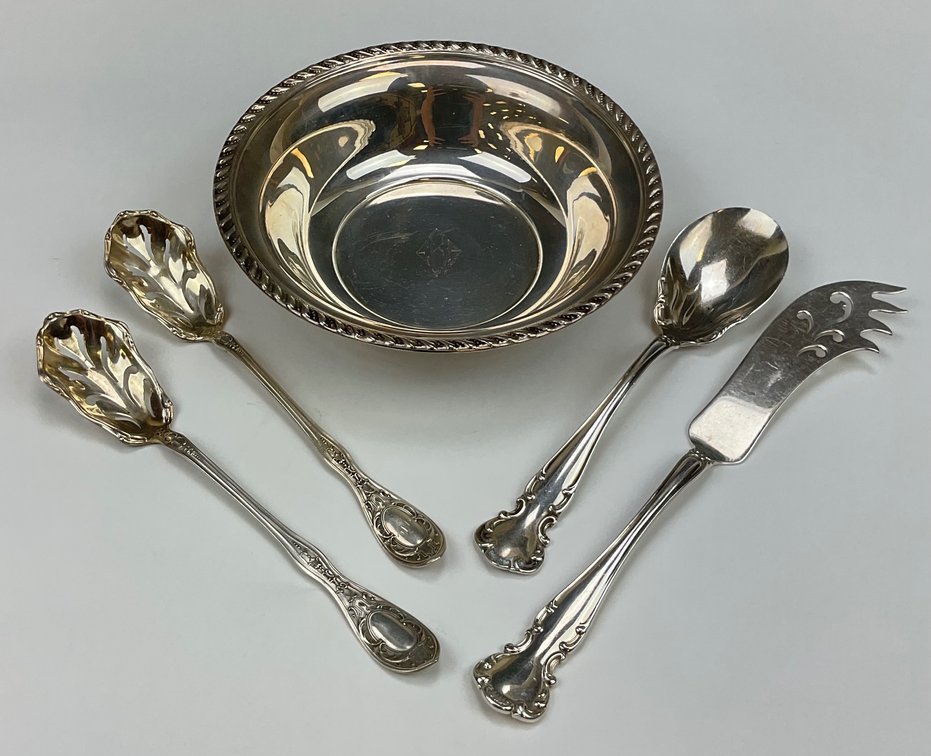 Sterling Silver Flatware and Bonbon Bowl