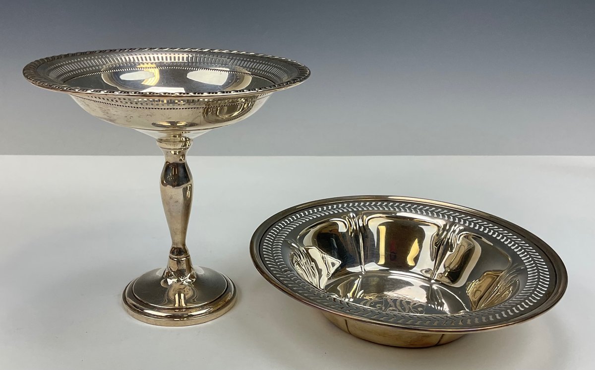 Sterling Silver Bonbon Bowl and Compote
