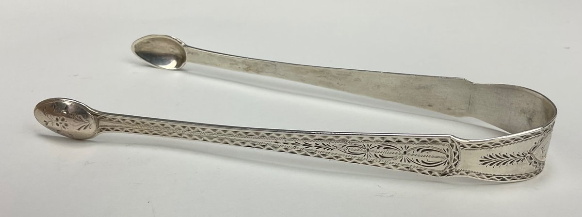 Daniel Dupuy American Coin Silver Sugar Tongs