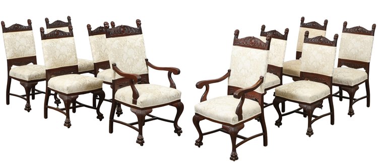Image for R.J. Horner and Co. Carved Lion's Head Dining Chairs