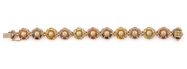 Image for 14K YG Gemstone & Pearl Bracelet