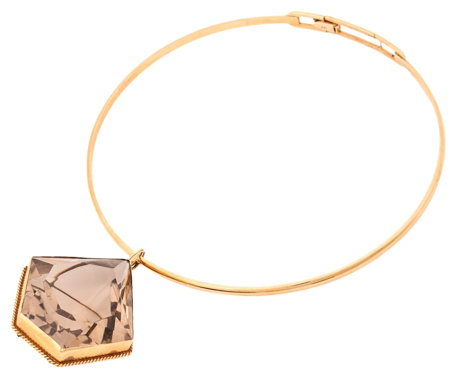 Image for 14K YG Necklace with Smoky Quartz Pendant